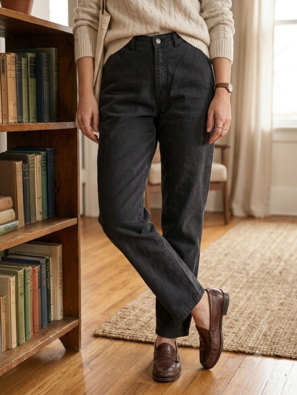 Northern Reflections Vintage 90s High Waist Cotton Twill Pants Dark Academia